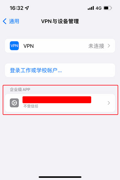 变色龙加速器Cham iOS安装企业级app，第三步，点击企业级app栏目